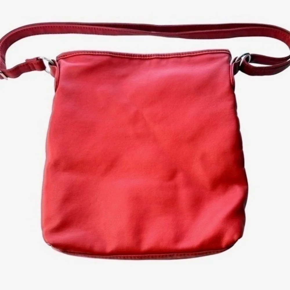Bueno Purse Bag Red Women's Medium Faux Leather Multi Pocket‎